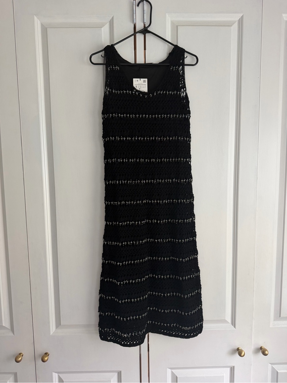 Zara Black Crochet Maxi Dress